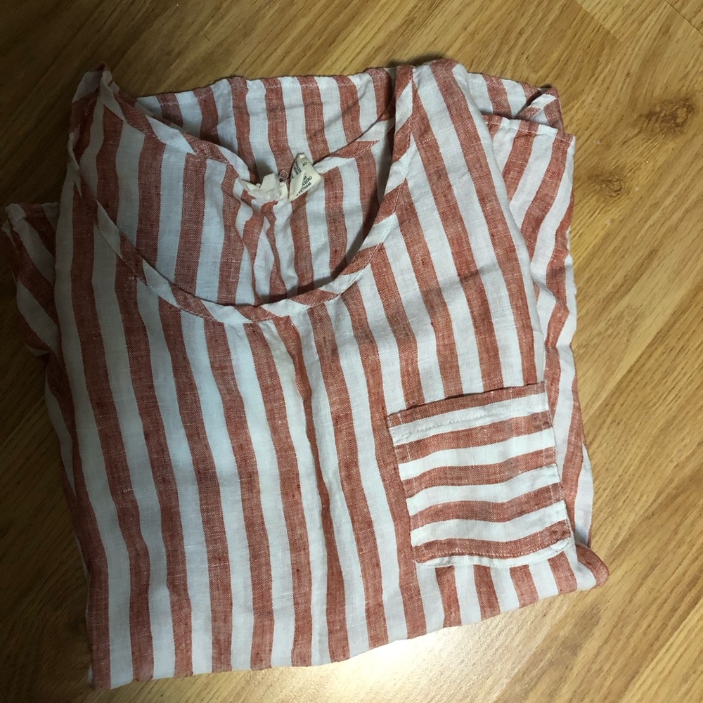 Christian Siriano Red and White Striped Blouse
